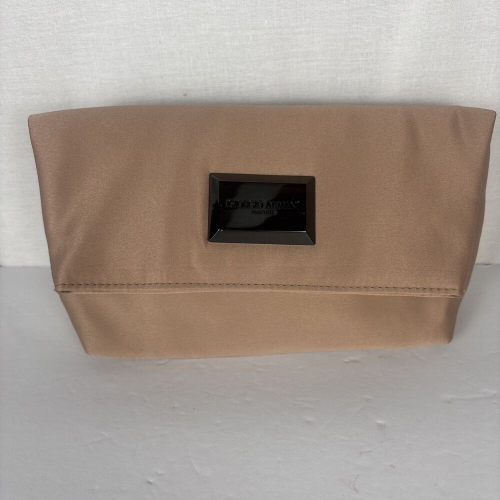 Giorgio Armani Women's Clutch Handbag Pink Light Mauve Satin magnetic closure